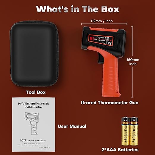 '-58℉~3272℉ Infrared Thermometer IR Gun, High-Temp Digital Temperature Gun, 50:1 Non-Contact Pyrometer for Kiln, Forge, Furnace, Engine, HVAC & Industrial Applications