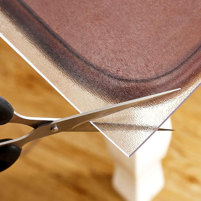 NECAUX Custom 48 x 52 Inch Clear Table Cover Protector, 1.5mm Thick Plastic Waterproof Heavy Duty Desk Pad Mat Non-Slip Tablecloth Protector for Coffee Table, Sofa Table, Media Stand, Countertop