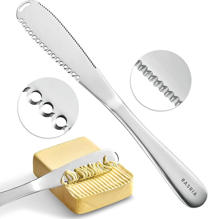 Butter Spreader Knife for Cold Butter above 20℉, Butter Slicer, Butter Curler, Butter Grater, Butter Blade (1 knife)