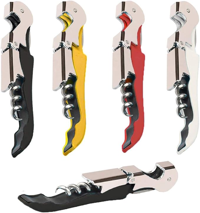 Professional Waiter Corkscrew Wine Openers Set, Heavy Duty Stainless Steel Hinges Wine Key for Restaurant Waiters, Sommelier, Bartenders
