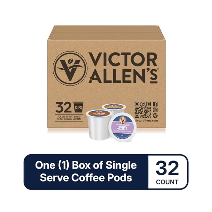 Victor Allen's Coffee Variety Pack (Morning Blend, Donut Shop Blend, and French Roast), 32 Count, Single Serve Coffee Pods for Keurig K-Cup Brewers
