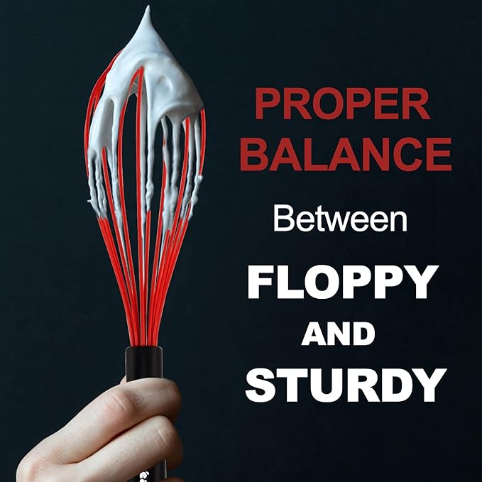 Anaeat Silicone Balloon Whisk, Perfect for Non-Stick Cookware, Milk and Egg Beater Blender, Heat Resistant Kitchen Whisks for Whisking, Cooking, Baking, Beating, Frothing & Stirring (Multicolor)