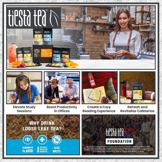 Tiesta Tea - Herbal & Rooibos Tea Sampler Dry Flight Set, Loose Leaf, No Caffeine Blend, Makes Hot & Iced, Assorted Herbal, Rooibos, Fruit Blends & More, 8 Resealable Sample Pouches