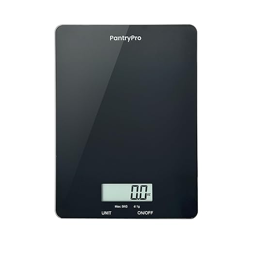 Glass Platform Digital Kitchen Scale - for Food Coffee Lab - LCD Display gram Ounces lb:oz fl.oz ml - 11 LB/5 KG Capacity - Battery Included - Black by The Display Guys