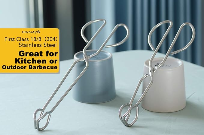 Stainless Steel Kitchen Scissor Tongs Set, 2-Piece (10/13 Inch) for Cooking, Grilling, Serving, and Barbecue
