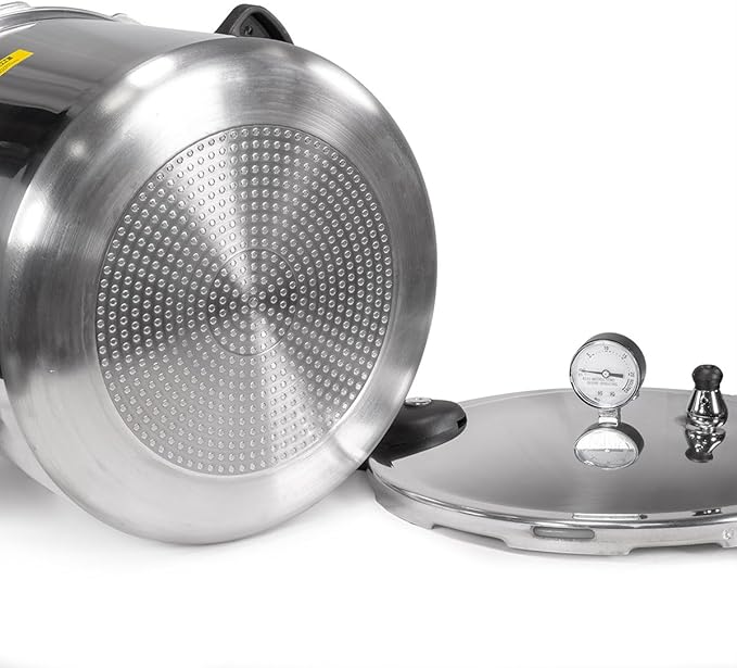 Barton 22-Quart Pressure Canner Pressure Cooker Pressure Gauge with Rack, Induction Compatible, Steam Canner Polished 22 QT Stovetop Pot