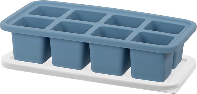 OGGI Prep & Portion Silicone Freezer Trays with Lid - Freezer Molds for Food, Ice Cube Tray, Food Prep Containers, Freezer Storage Containers, for Soup, Smoothie Cubes, Broth, Leftovers - 1/4 Cup