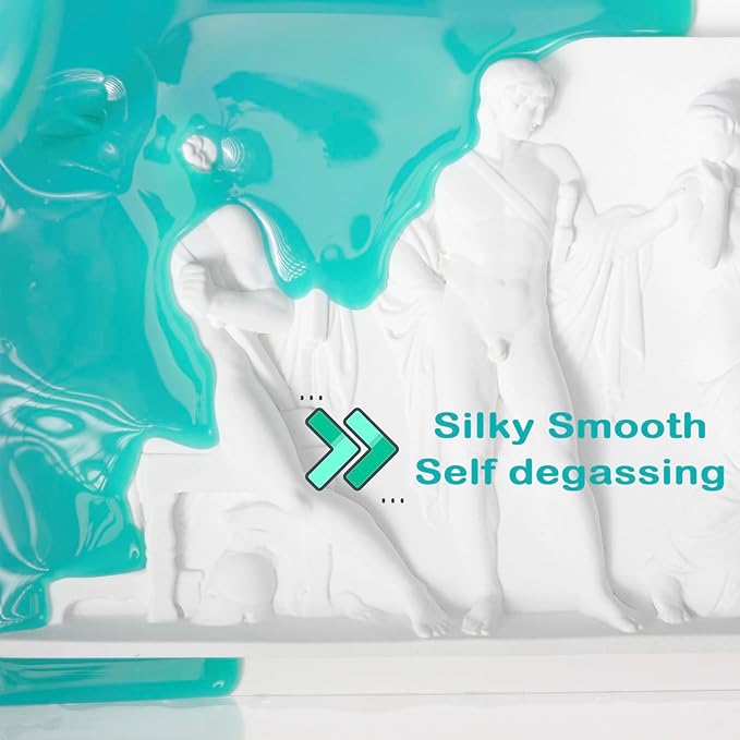 BBDINO Silicone Mold Making Kit, Super Elastic Liquid Silicon for Mold Making, N.W. 21.2 oz, 1:1 by Volume, Jade Green, Ideal for Casting Silicone Molds for Resin/Plaster/Wax/Jewelry etc.