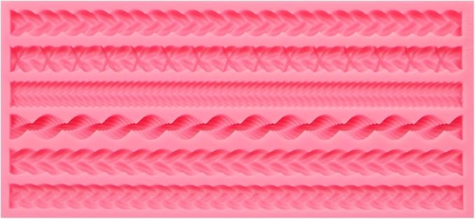 Silicone Pie Crust Molds, Knit Rope Lace Chain Chocolate Molds, Cake Decoration Fondant Baking Mold for Pastry Pies Candy Sugar Craft Gum Paste Cookie Clay Resin