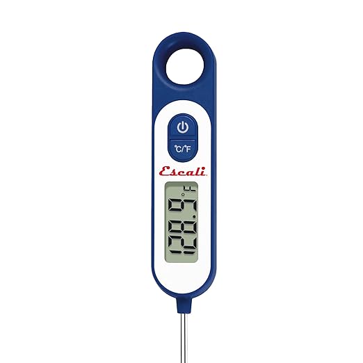 Escali Long Stem Digital Thermometer for Meat, Frying, Cooking, Candy and Kitchen Use, Extra Long 5.6-Inch Probe, Blue