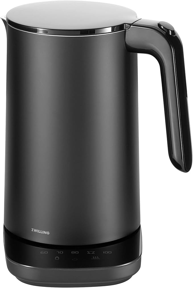 ZWILLING Enfinigy Cool Touch 1.5-Liter Electric Kettle Pro, Cordless Tea Kettle & Hot Water - Black