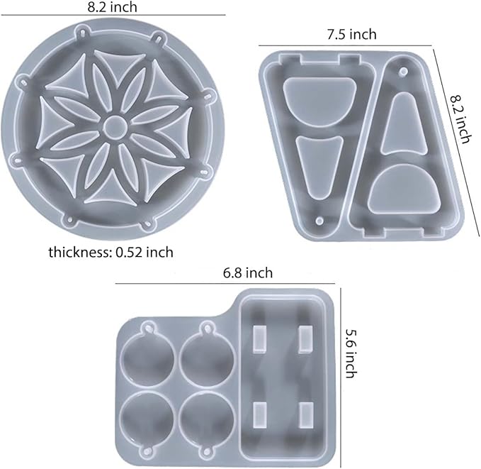 Ferris Wheel Resin Mold Set - Silicone Mold for Resin, Cake Decorating, Coasters, Desktop Decoration