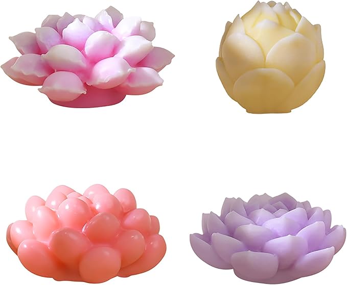 3D Succulent Flower Mold - Peony & Resin Casting Molds for Candle Making & Jewelry Craft