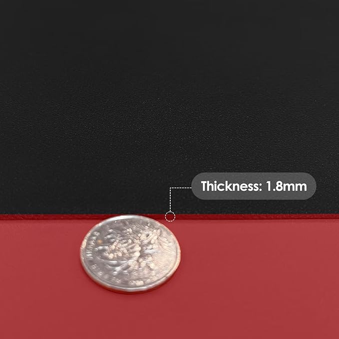 Leather Table Cover,1.8mm Thick,17x54 Inch Desk Cover,Dresser Cover Top,Dresser Protector Top,Dresser Cover,End Table Cover.(Black+Wine Red,17x54)