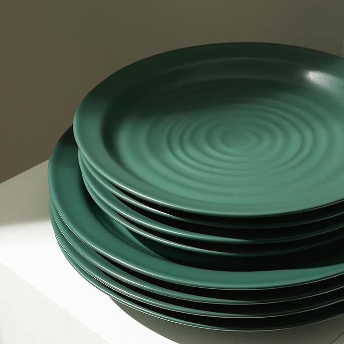 Stone Lain Orbit 4-Piece Salad Plate Set Stoneware, Green