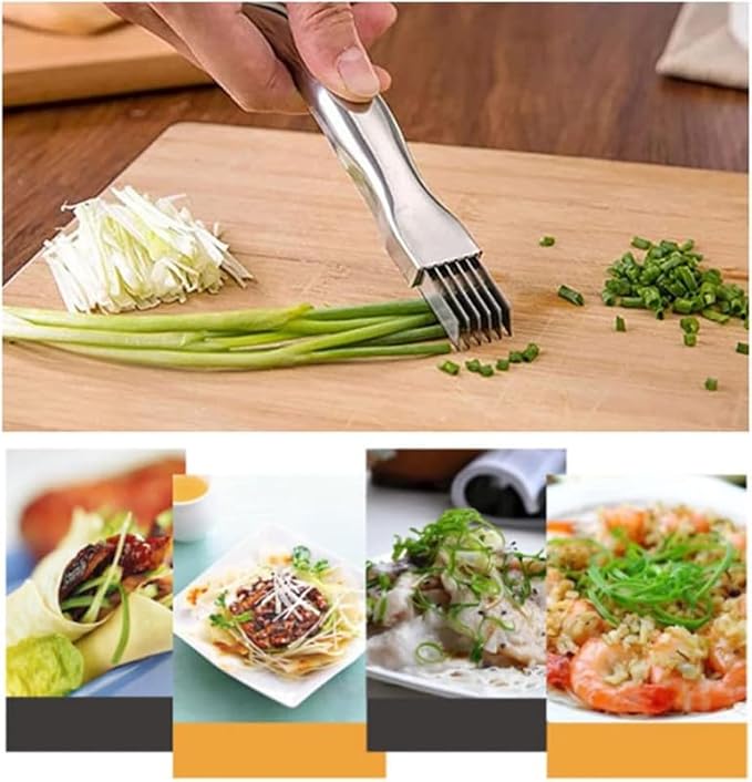 2024 New Shred Silk The Knife, Stainless Steel Chopped Green Onion Knife, Kitchen Vegetable Cutter Sharp Scallion Shredding Cutter Shred Knife Household Multifunctional Food Slicer Gadget