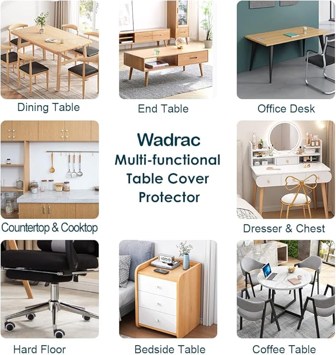 Clear Table Protector Plastic Office Desk Blotter Pad Cloths PVC Night Stand Table Cover Mat Office Desk Mat Shelf Surface Protection Crystal Children Painting Cover Pad Transprent Rectangular 19x39"