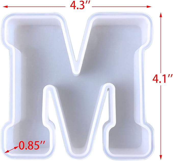 4 inch 26 Pack English Letter Silicone Mold - Alphabet Capital & Large Letter Resin Casting Mold