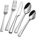 KINGSTONE 18/10 Stainless Steel Flatware, 20-Piece Forged Silverware Set for 4, Mirror Polished Cutlery Set Dishwaher Safe for Home, Restaurant, Wedding, Party