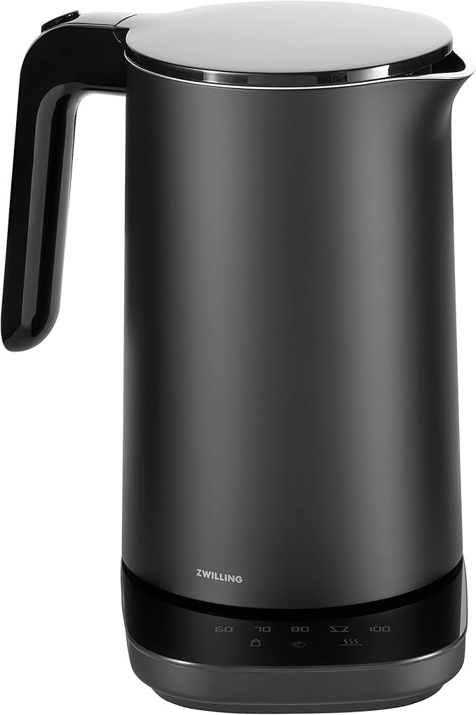 ZWILLING Enfinigy Cool Touch 1.5-Liter Electric Kettle Pro, Cordless Tea Kettle & Hot Water - Black