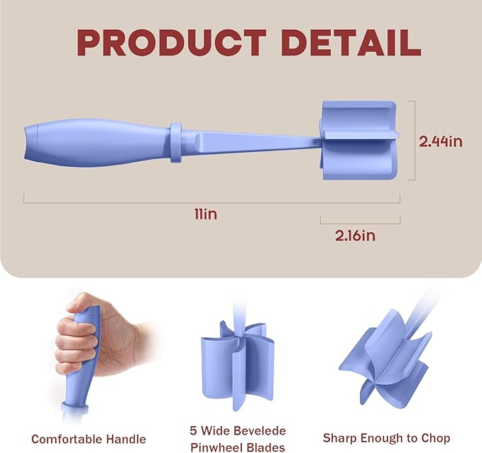 2Pcs Meat Chopper, Hamburger Grinder, Premium Heat Resistant Smasher for Ground Beef, Burger Grinder Nylon Potato Mix Tool-Purple