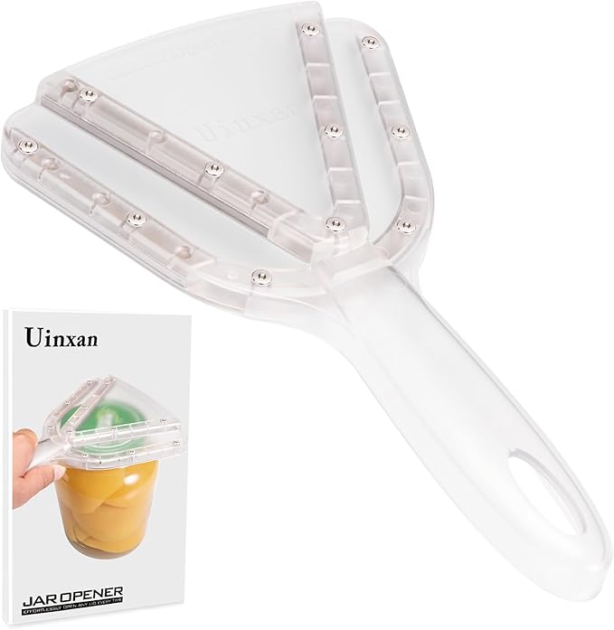 Jar Opener for Weak Hand & Seniors with Arthritis,Easy Twist Off Bottle Caps,Patent | Unique Kitchen Gadgets, Christmas Gifts for Elderly/Women/Men (Transparent)