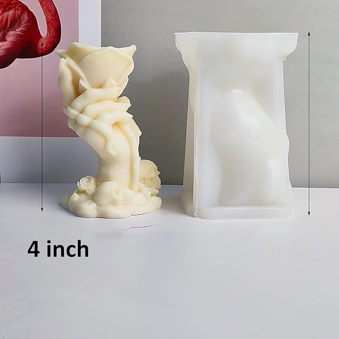 Multi-Purpose Craft Mold - Silicone Rose Mold - Claw Hand, Rose, Skull, Ghost - 3D Candle Mold - Cake, Resin, Clay, Candle, Wax, Chocolate Making Molds - Craft Supplies