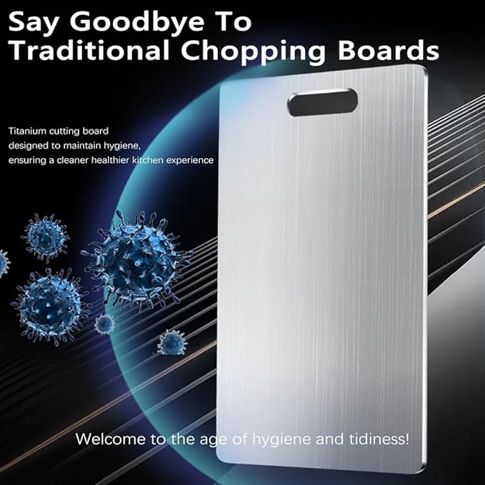 Titanium Cutting Board Set of 3,100% Pure Titanium Cutting Boards for Kitchen Double Sided,Hygiene Durable Dishwasher,Fruit & Vegetables （3P-M)