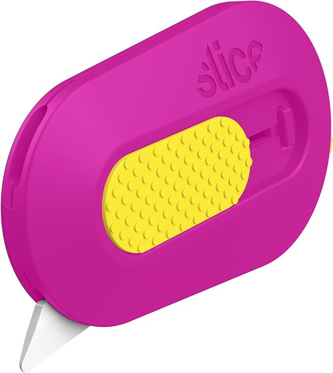 Slice Mini Box Cutter | Manual Retracting | Safe Ceramic Box Cutter Lasting 11x Longer than Metal | Box Opener | 1 Pack | Fuchsia