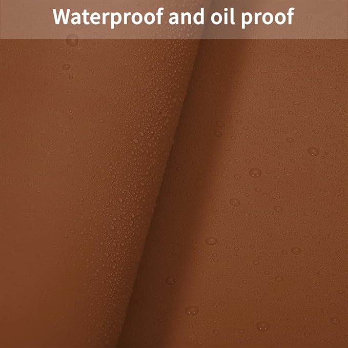 Leather Table Cover,1.8mm Thick,12x72 Inch Table Protector,Glass Table Protector,Table Sticker Cover,Desk Covers On Top of Desks.(Brown+Gray,12x72)