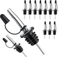 Pafusen 12 Pack Liquor Pour Spout With Dust Caps - Bottle Pourers for Alcohol, Olive Oil - Speed Pourers, Bar Bartender Accessories