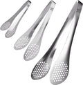 MSY BIGSUNNY Chef Kitchen Tongs Stainless Steel Food Serving Tongs Set Buffet tongs (silver 7" 9" & 11", 3 pack)