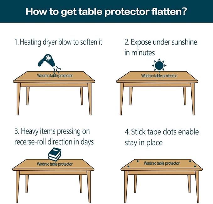18X60 inch Clear PVC Table Protector Tablecloth Mat Plastic Tablecloth Waterproof Wipeable Vinyl Desk Pad Rectangle Wooden Sofa Patio Table Mat Billiard Desk Pad Furniture Protector Wipeable