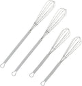 4 Pack Mini Wire Kitchen Whisks Small Egg Whisk Gravy Sauce Mini Whisk Silver-Each of 2PCS 5 Inches and 7 Inches