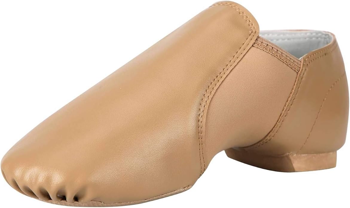 Linodes Unisex 006 PU Leather Upper Slip-on Jazz Shoe for Women and Men's Dance Shoes