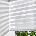 Persilux Cordless Zebra Blinds for Windows, Light Filtering Roller Shades for Windows (20" W x 64" H, White) Light Control for Day and Night, Light Filtering Sheer Shades for Home, Office, Bedroom