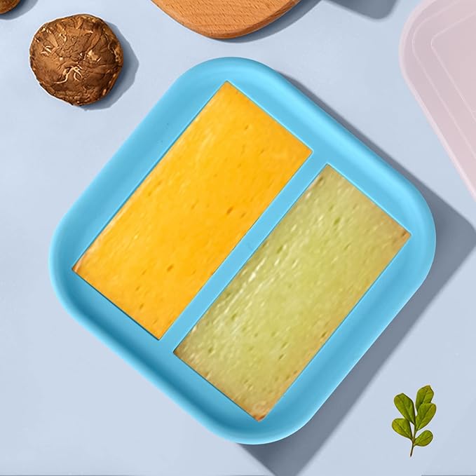 1-Cup Silicone Freezer Tray with Lid 2 pack Soup freezer molds Food Freezing Container Make 4 Perfect Soups, Broths, Stews, Sauces, Curries