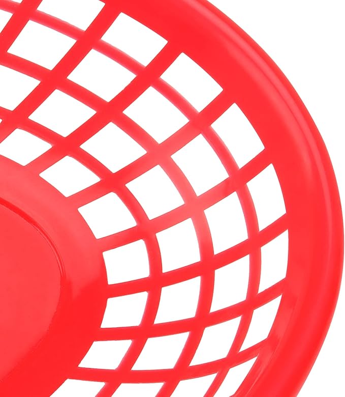 80 Pack 8.9x5.7x1.6 Inch Red Plastic Fast Food Baskets, Restaurant and Deli Serving Baskets for Picnic, Chicken, Burgers and Fries