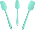 3-Piece Silicone Spatula Scrapers: Doosu 600°F Heat Resistant Food Grade Kitchen BPA Free Rubber Baking Cooking Tool Nonstick Utensil Set for Mixing, Scraping, Folding, Stirring, Serving (Aqua Sky)