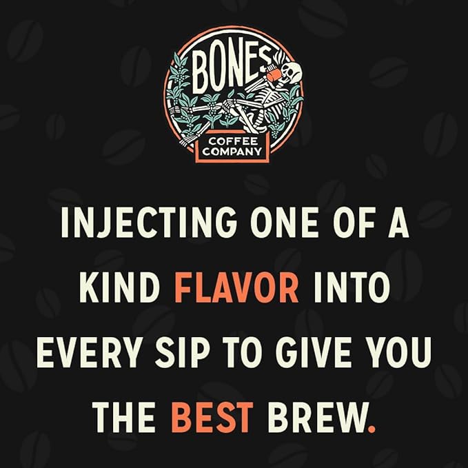 Bones Coffee Company Cookies 'N Dreams Cookies and Cream Flavored Coffee, Medium Roast Low Acid Arabica Beans Compatible with Auto drip and French Press Coffee Maker, 12 Oz Ground
