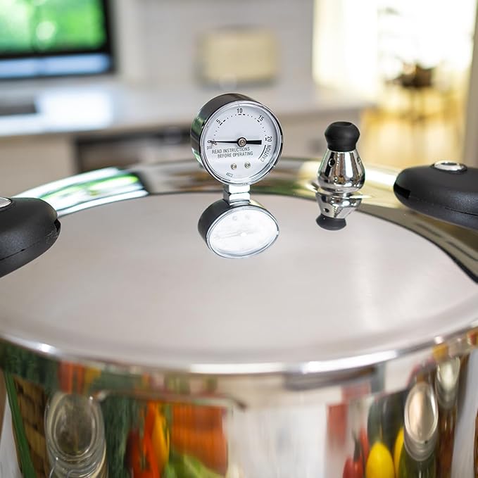 Barton 22-Quart Pressure Canner Pressure Cooker Pressure Gauge with Rack, Induction Compatible, Steam Canner Polished 22 QT Stovetop Pot
