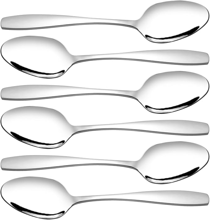 Wekioger 6-Piece Banquet Serving Spoons, Stainless Steel Large Spoons