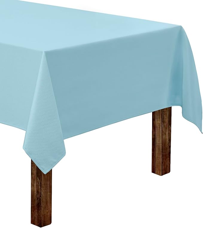 Gee Di Moda Rectangle Tablecloth - 60 x 126 Inch Baby Blue Table Cloth for 8 Foot Rectangle Table - Heavy Duty Washable Fabric - for 8 Ft Buffet Table, Holiday Party, Dinner, Wedding & Baby Shower