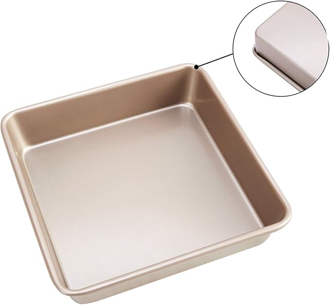 CHEFMADE Square Cake Pan, 9-Inch Bakeware Non-Stick Heavy Duty Carbon Steel Pan Deep Dish Oven Baking Mold Baking Tray Ovenware for Cakes, Bread, Pizza, Cookies