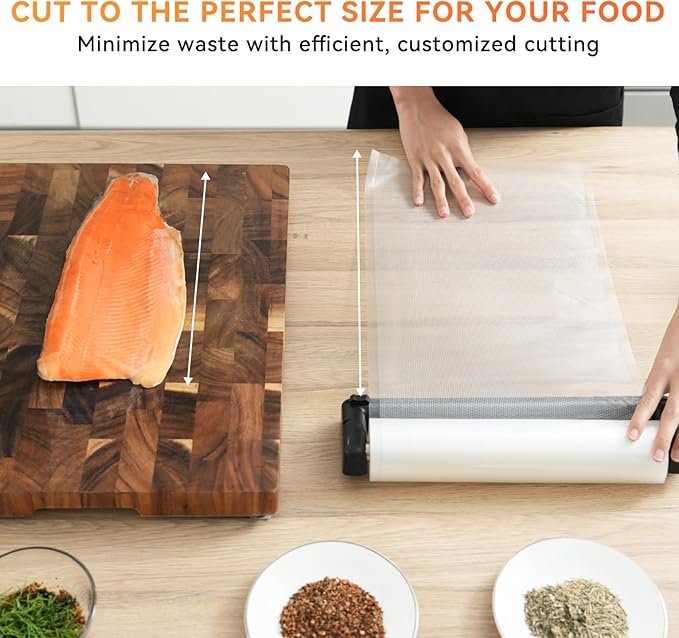 Rolls with Dispenser - 6 Pack 3 Rolls 11"x20' & 3 Rolls 8"x20', Vacuum Sealer Bags, Leakproof Heavy Duty Food Storage for Sous Vide, Meal Prep, Freezer, Compatible with Food Saver, Wevac Core