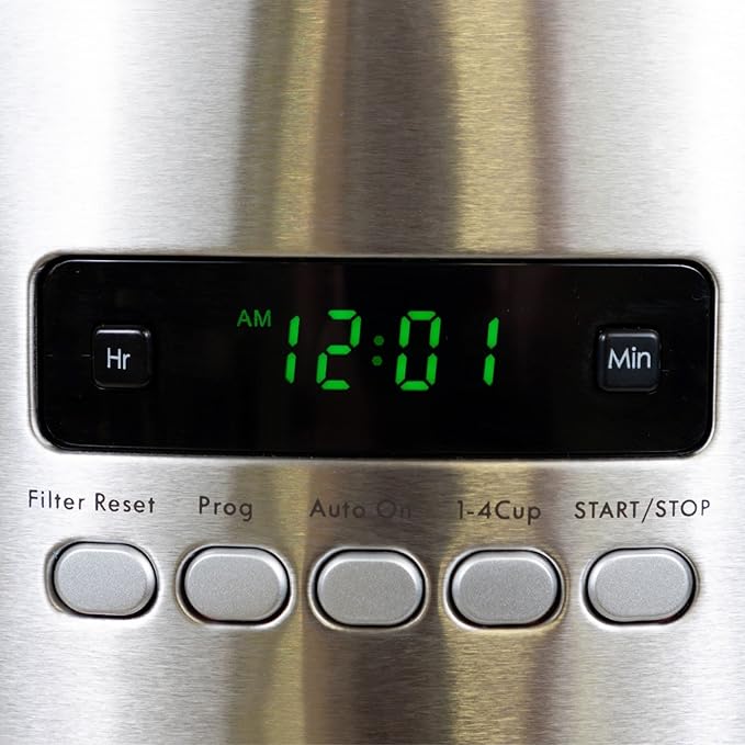 Kenmore Drip Coffee Maker - Programmable Cafe Machine With Glass Pot, Regular & Bold Brew, Auto Shut Off Large Water Reservoir, Reusable Filter, Kitchen Appliances For Cafeteria Barista, 12 Cup Black