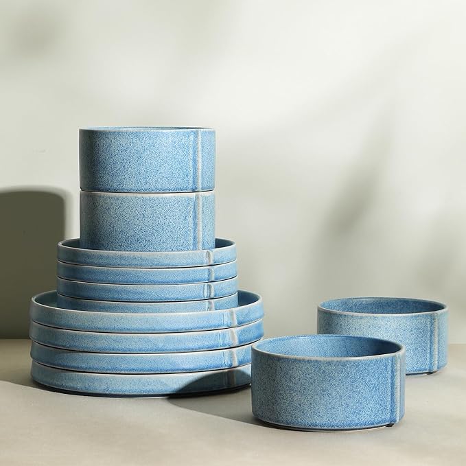 Stone Lain Bao 24-Piece Dinnerware Set Stoneware, Blue