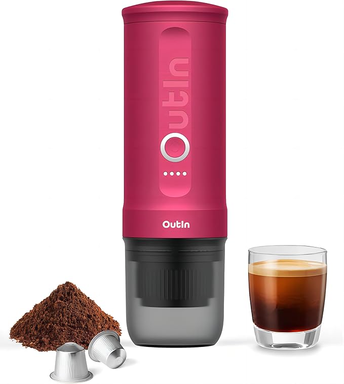 OutIn Nano Complete set Portable Espresso Machine with Double Shot Accessorries and Carry Bag