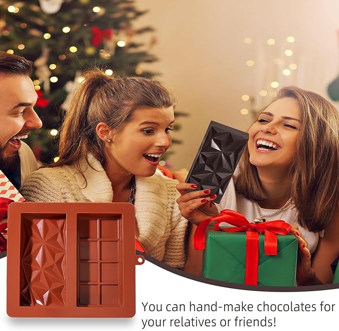 Chocolate Bar Mold Deep Dubai 1 Inch Pistachio Chocolate Bar Silicone Thick Mold for Stuffed Bar, Large Candy Bar Mould for Filling