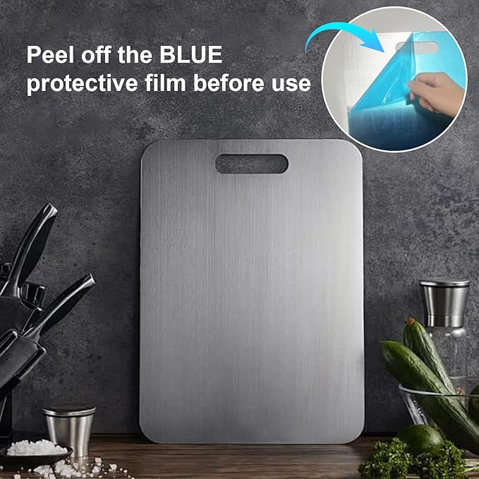 Katuchef Titanium Cutting Board,2026 New 100% Pure Titanium Cutting Boards for Kitchen,Non toxic Doubld-Side Durable Chopping Boards, Easy to Clean and Store(1PC:11.42 * 7.87)
